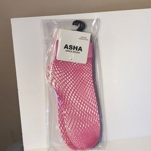 ASHA - Fishnet Ankle Socks pink one size 5 three packs total 15 pairs